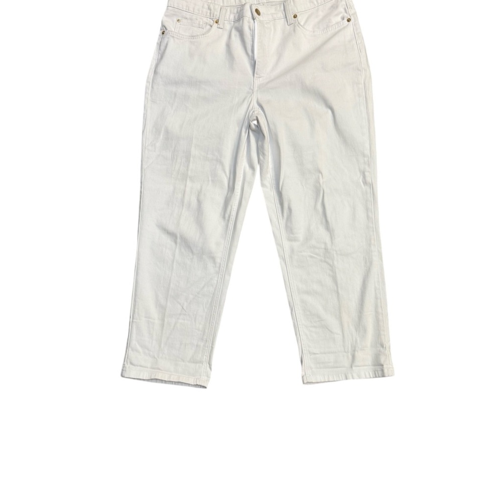 Jones New York White Chelsea Cuffed Capri Jeans Size 16